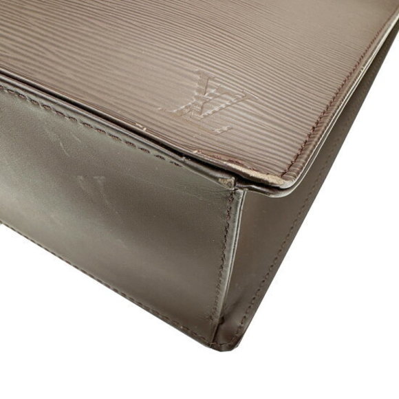 Louis Vuitton Epi Sac Plat Bag Handbag Vertical Leather Mocha Brown - Picture 7 of 10
